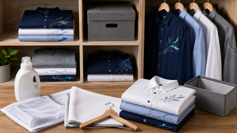 Organized garment care and storage setup