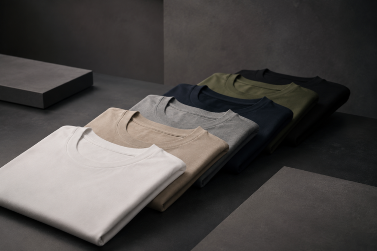 Folded Gildan T-shirt colour selection