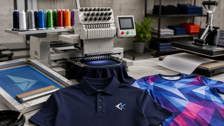 Embroidery and printing methods