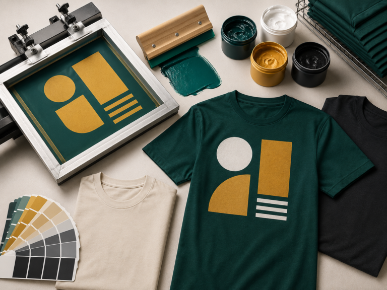 Silkscreen printing setup and samples