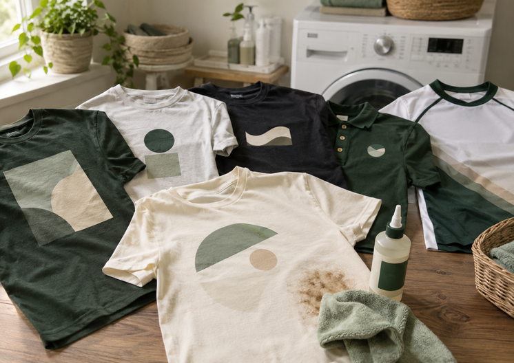Grease stain care for printed shirts