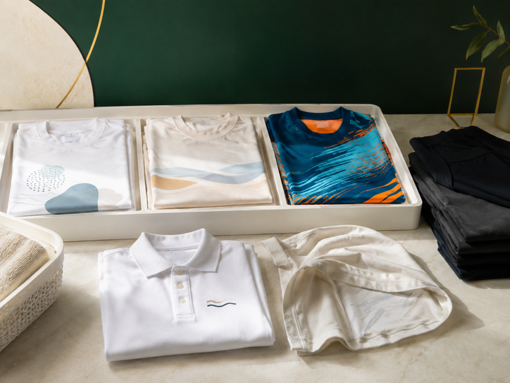 Colour sorting for printed and branded shirts