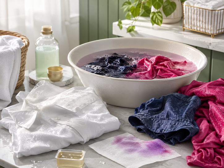 Dye transfer between coloured and white clothes