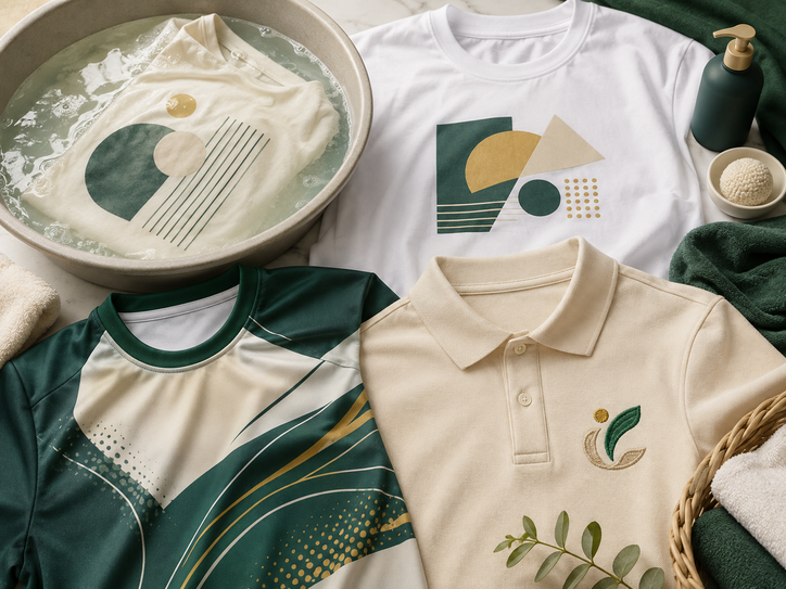 Soaking printed and embroidered shirts