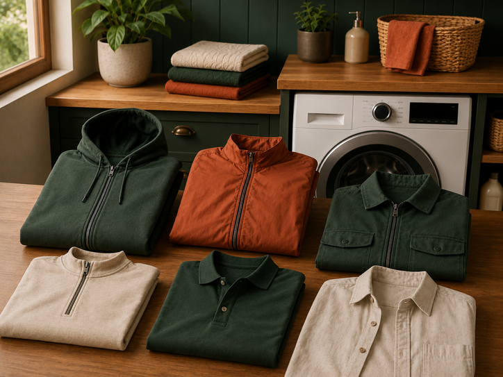 Garments with zippers and fasteners