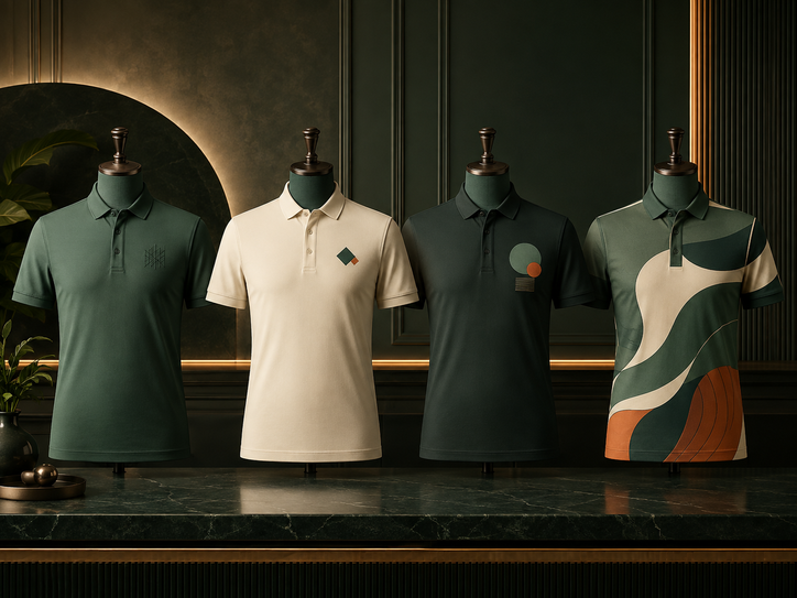 Polo branding on different fit styles